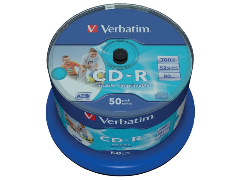 CD-R AZO Verbatim 52x 700 MB spindle case da 50 cd - 43438