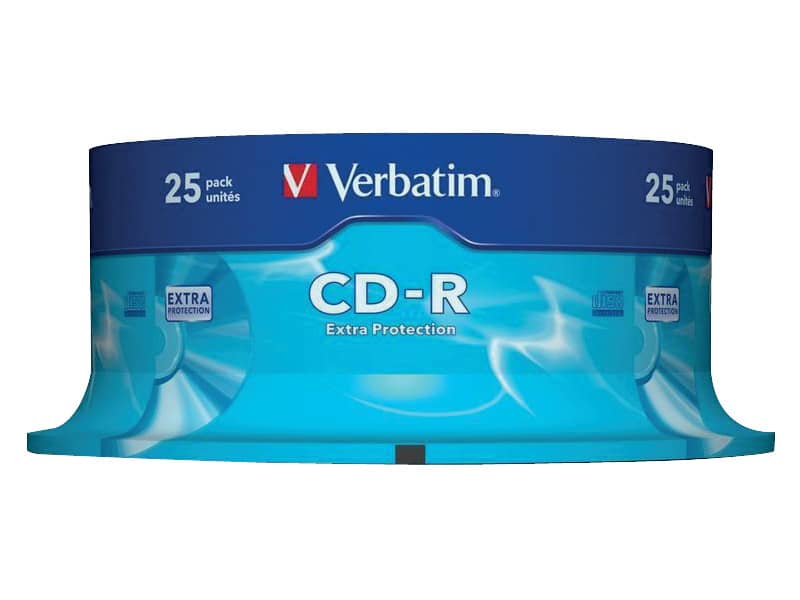 CD-R Extra Protection Verbatim 700 MB 52x Spindle Case da 25 cd-r - 43432