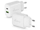 Presa caricatore Media Range 3.1A Dual USB A-C per smartphone e tablet bianco MRMA112
