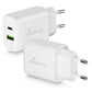 Presa caricatore Media Range 3.1A Dual USB A-C per smartphone e tablet bianco MRMA112