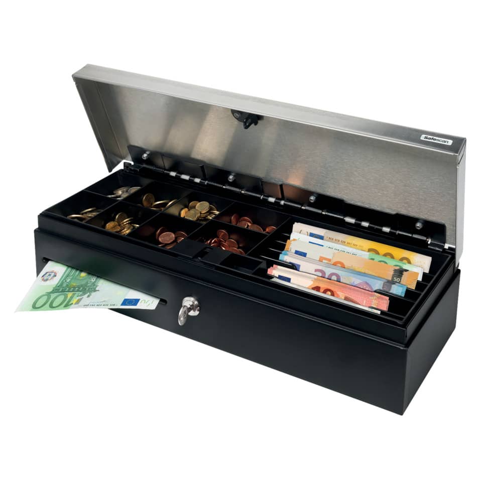 Cassetto portadenaro FLIP TOP Safescan SD-4617S in metallo grigio/nero 132-0498