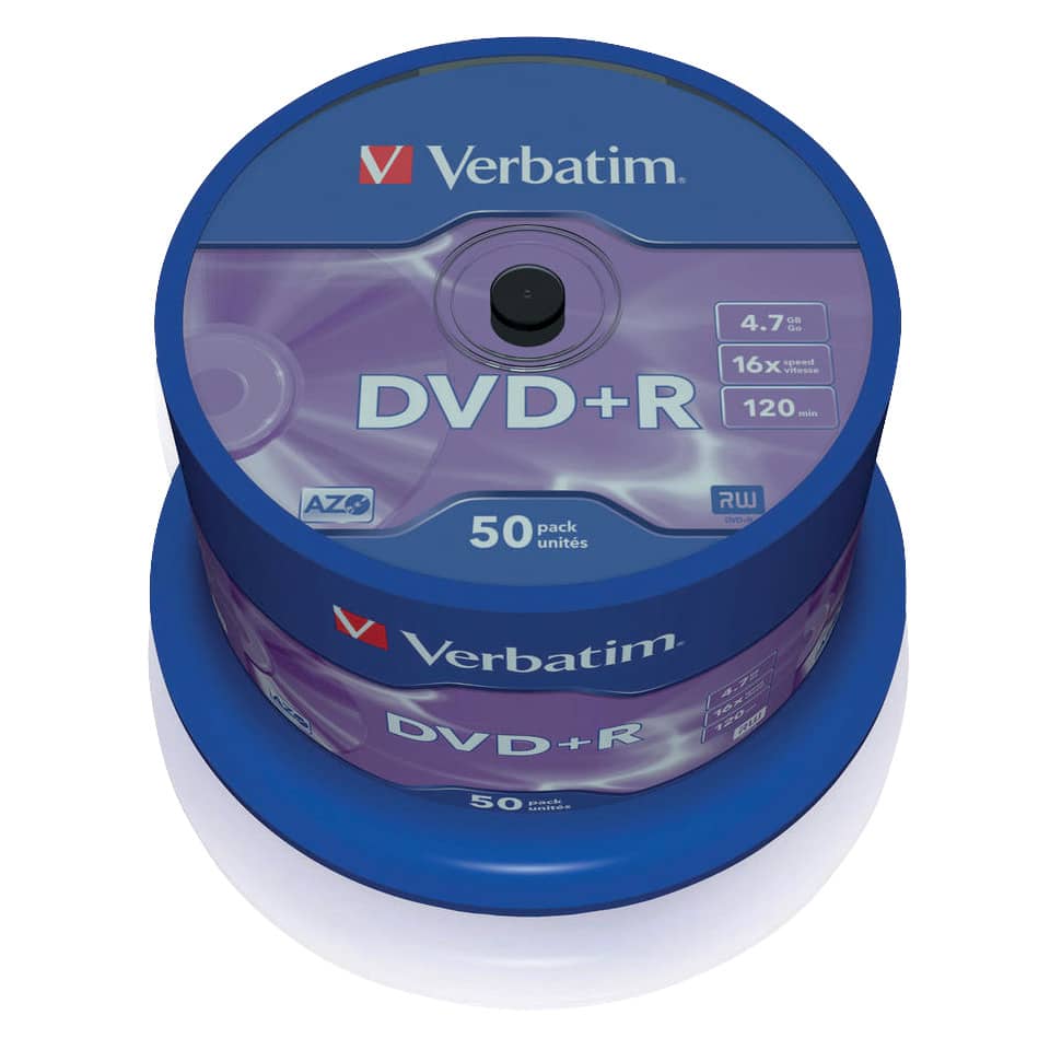 DVD+R Verbatim 16x 4,7 GB Spindle Case da 50 dvd - 43550