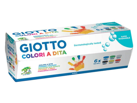 Colori a dita GIOTTO assortiti  6 vasetti da 100 ml - 534100