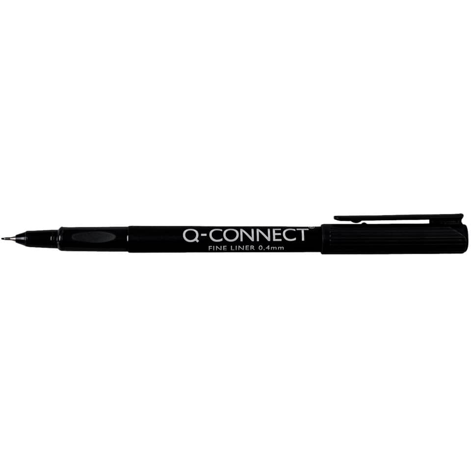 Fineliner Q-Connect 0.4 mm nero  Conf. 10 pezzi - KF25007