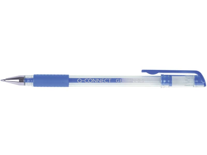 Penna a sfera inchiostro gel Q-Connect con cappuccio 0,5 mm blu - conf. 10 pezzi - KF21717