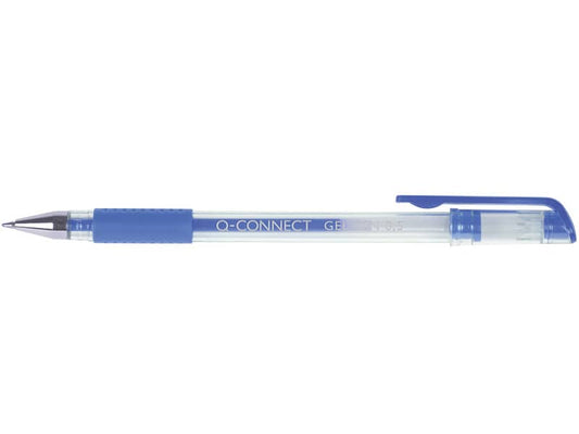 Penna a sfera inchiostro gel Q-Connect con cappuccio 0,5 mm blu - conf. 10 pezzi - KF21717
