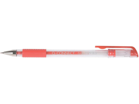 Penna a sfera inchiostro gel Q-Connect con cappuccio 0,5 mm rosso - conf. 10 pezzi - KF21718
