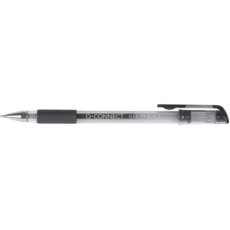 Penna a sfera inchiostro gel Q-Connect con cappuccio 0,7 mm nero Conf. 10 pezzi - KF21716