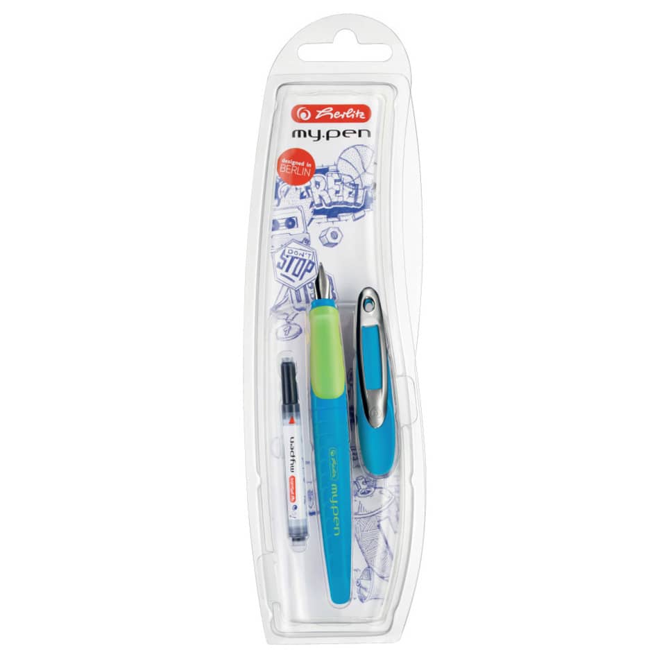 Penna stilografica Herlitz My.pen M blu/arancione 10999761