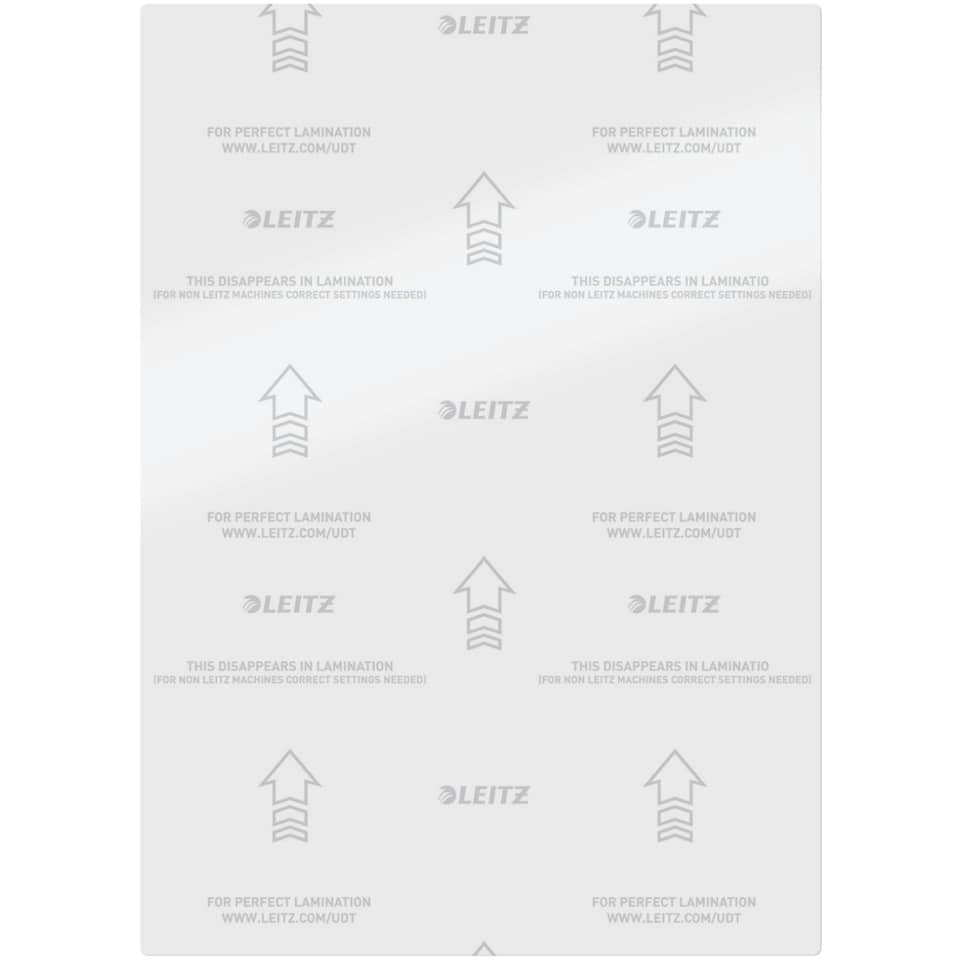 Pouches per plastificatrici Leitz iLam con UDT 2x125 µm in EVA A4 21,6x30,3 cm Conf. 100 pezzi - 74810000