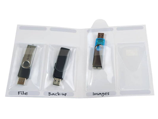 Bustina porta USB Q-Connect plastica trasparente - 9x5 cm conf. da 10 - KF22350