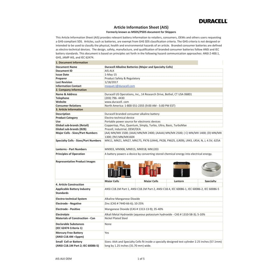 Batterie alcaline Duracell Ultra Power Ministilo 2400 AAA conf. da 4 - DU0061