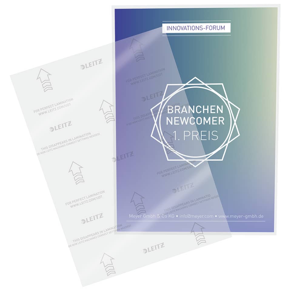 Pouches per plastificatrici Leitz iLam con UDT 2x125 µm in EVA A4 21,6x30,3 cm Conf. 100 pezzi - 74810000