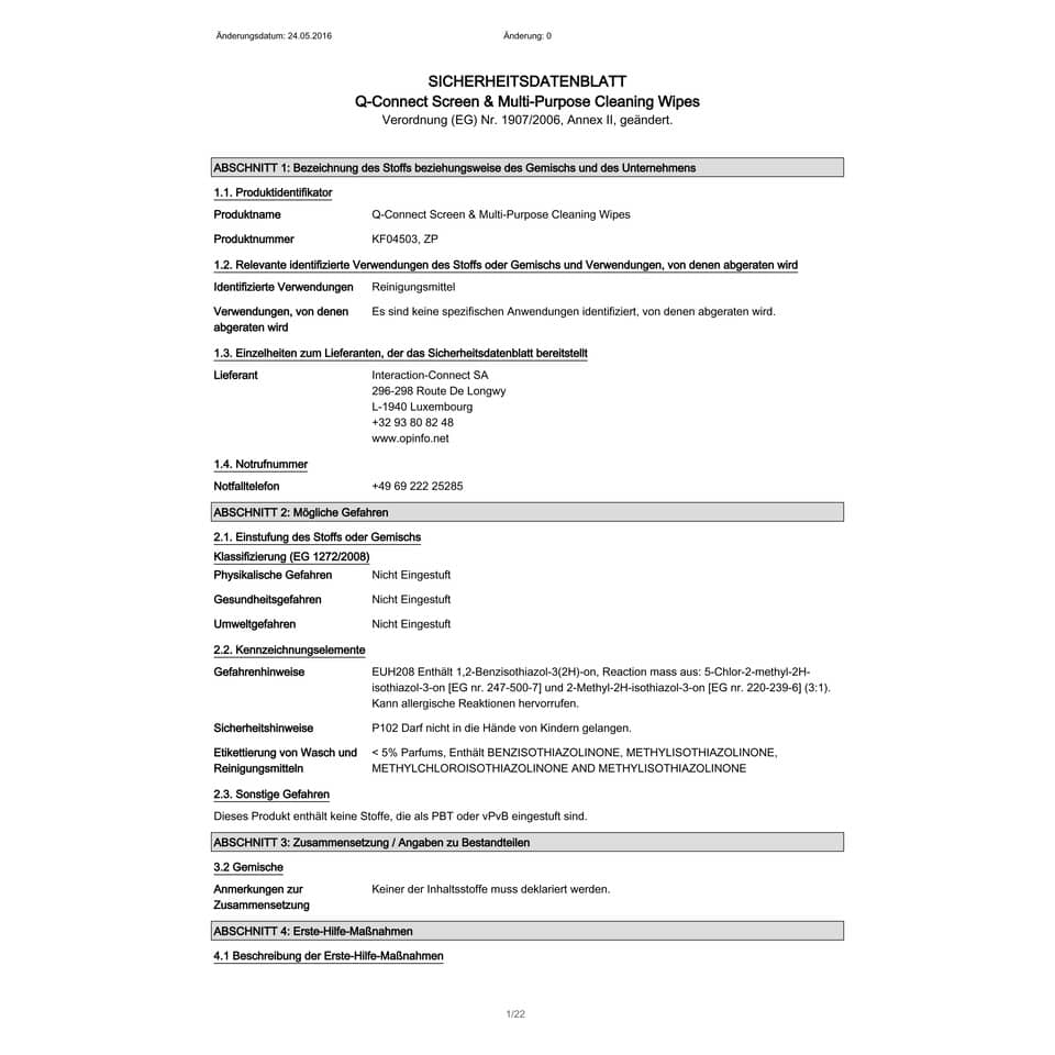 Salviette di pulizia multiuso Q-Connect senza alcool conf. da 60 bustine singole - KF04503A