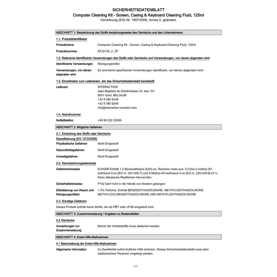 Kit pulizia pc Q-Connect aria compressa, liquido detergente e salviette KF32155A