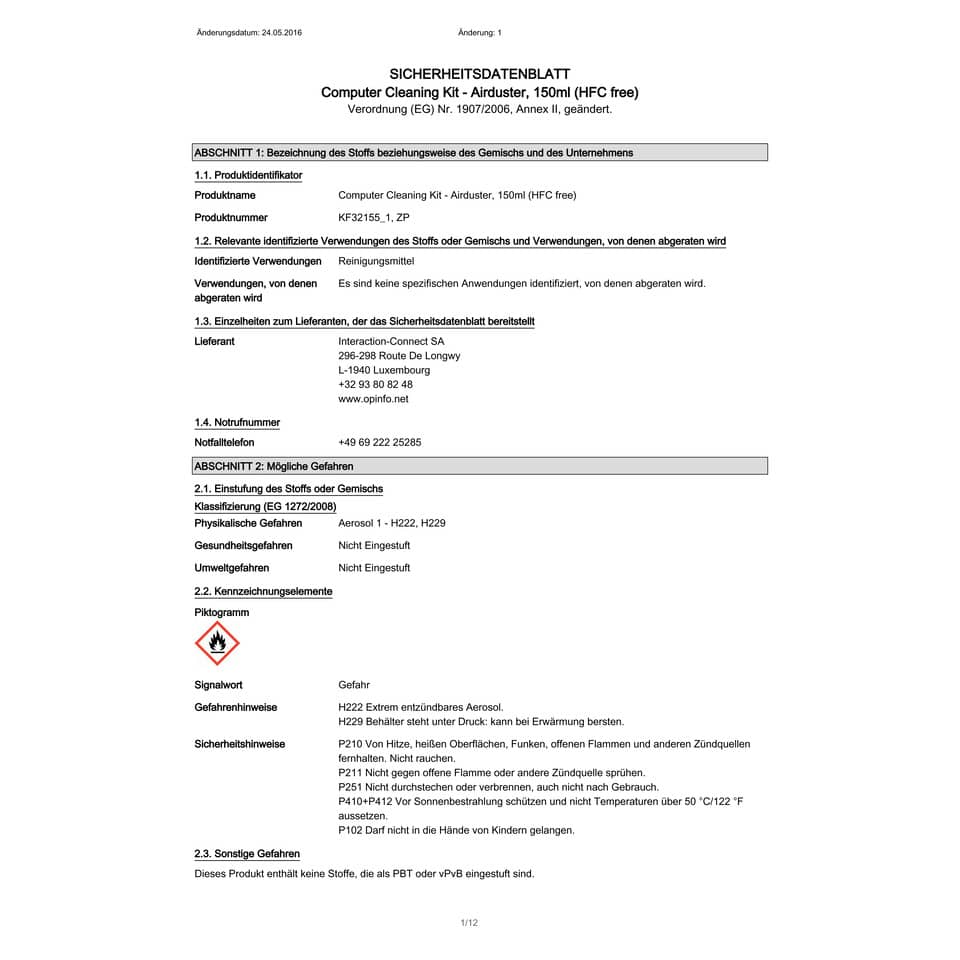 Kit pulizia pc Q-Connect aria compressa, liquido detergente e salviette KF32155A
