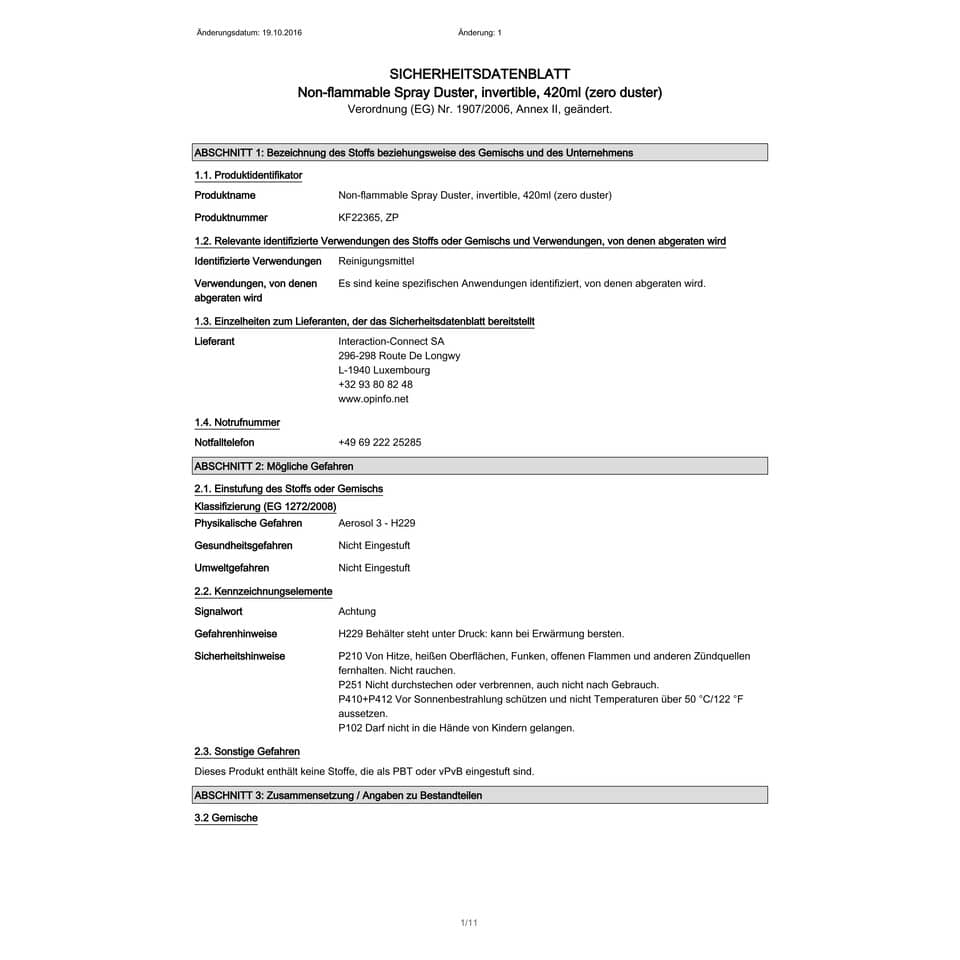 Aria compressa spray per pulizia Q-Connect non infiammabile 420 ml KF22365A
