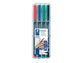 Penne a punta sintetica Staedtler Lumocolor permanent pen 318 F assortiti astuccio da 4 pezzi - 318 WP4
