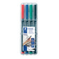 Penne a punta sintetica Staedtler Lumocolor permanent pen 318 F assortiti astuccio da 4 pezzi - 318 WP4