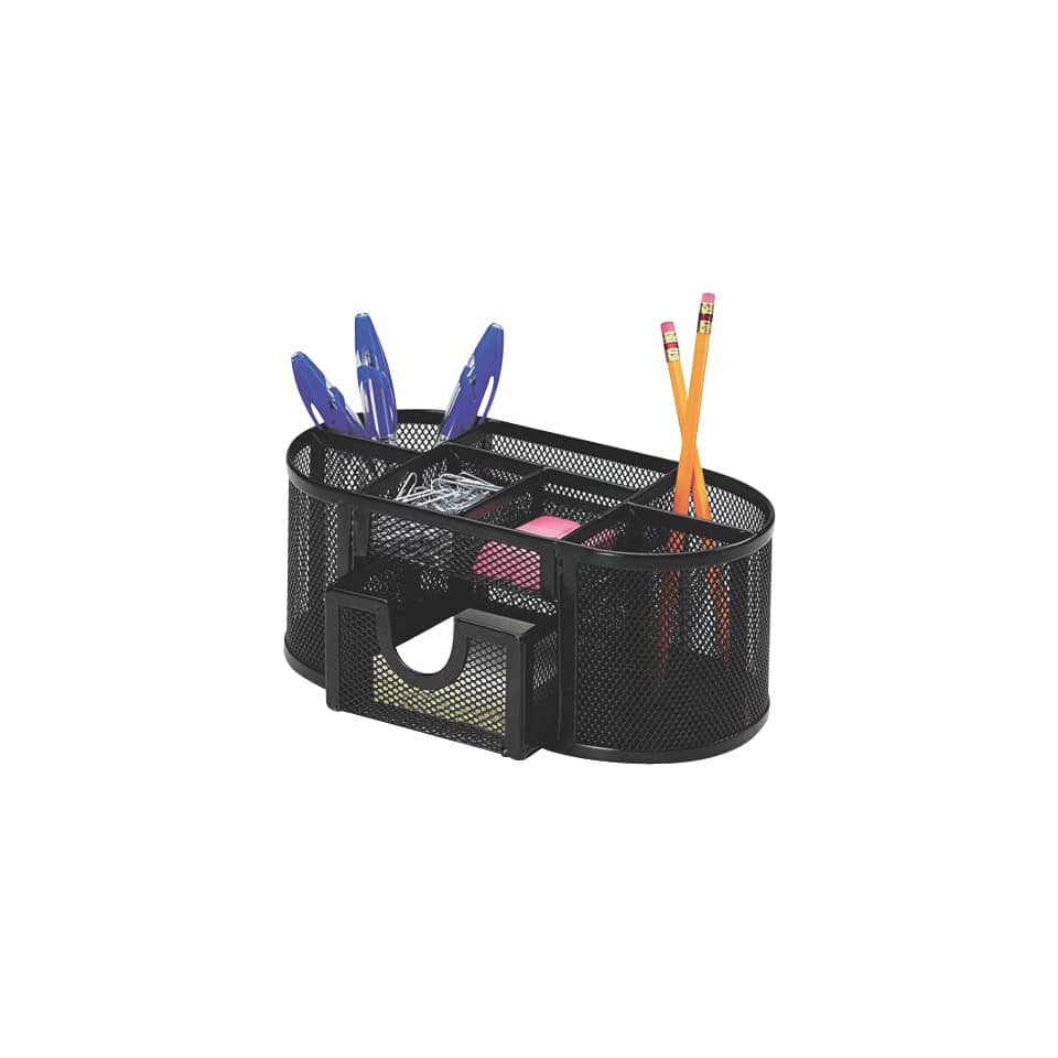 Portaoggetti Q-Connect 23,5x10x11,2 cm nero con cassetto - 7 scomparti KF18472