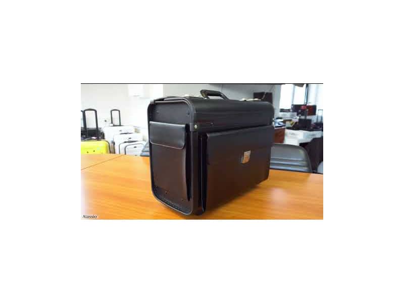 Borsa pilota con trolley Alassio SILVANA in pelle 48,5x23x37 cm nero 92705