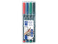 Penne a punta sintetica Staedtler Lumocolor permanent pen 313 s assortiti astuccio da 4 pezzi - 313 WP4