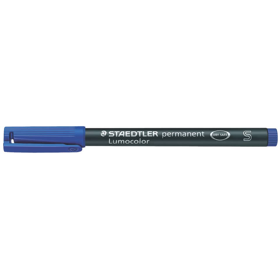 Penna a punta sintetica Staedtler Lumocolor permanent pen 313 S blu 313-3