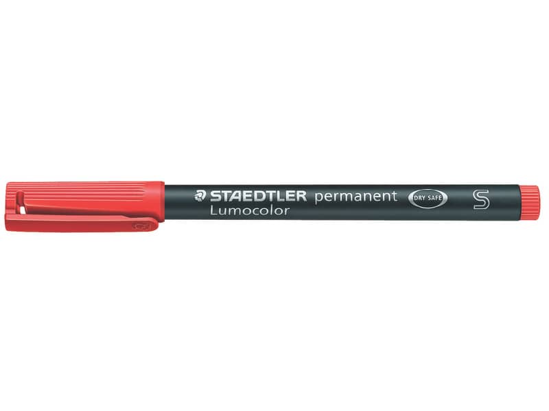 Penna a punta sintetica Staedtler Lumocolor permanent pen 313 S rosso 313-2