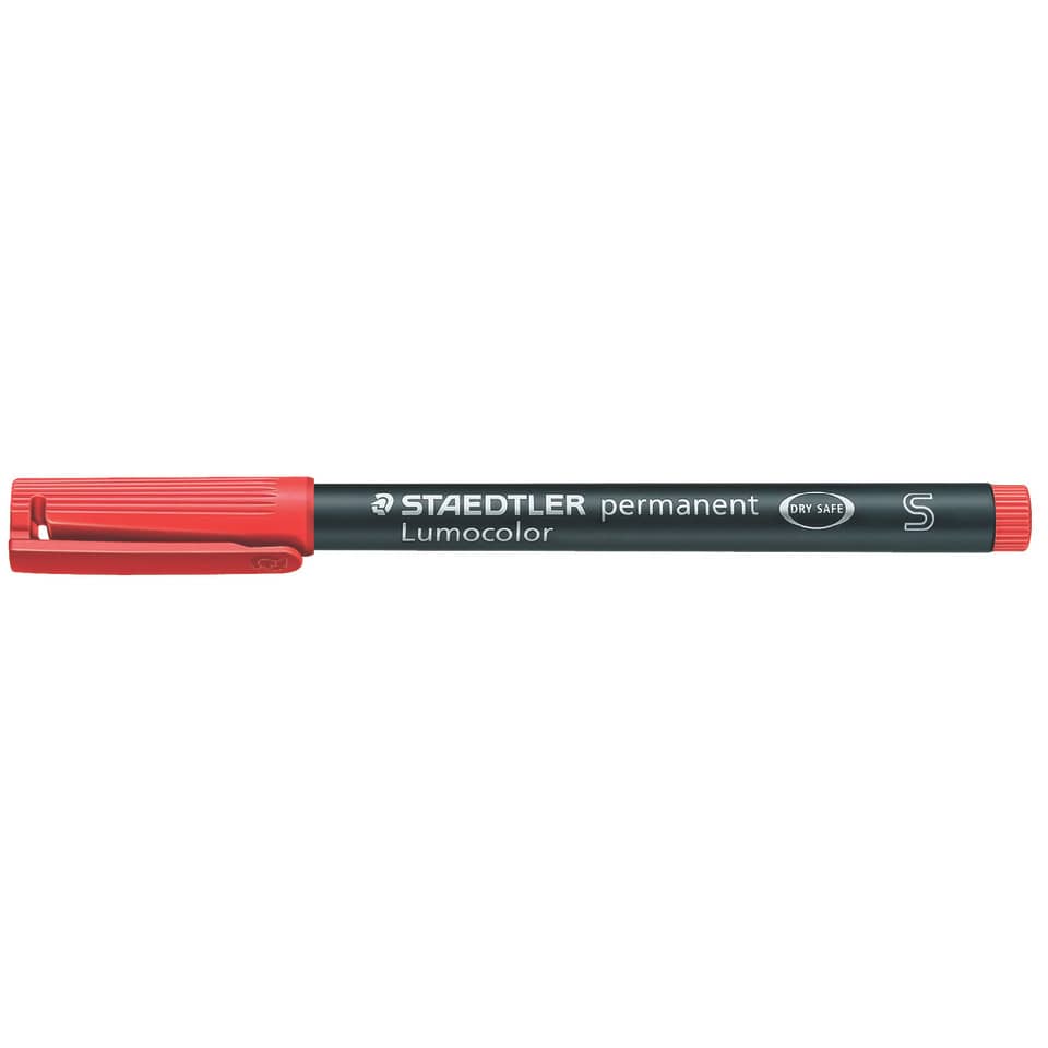 Penna a punta sintetica Staedtler Lumocolor permanent pen 313 S rosso 313-2