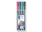 Penne a punta sintetica Staedtler Lumocolor permanent pen 317 M assortiti astuccio da 4 pezzi - 317 WP4