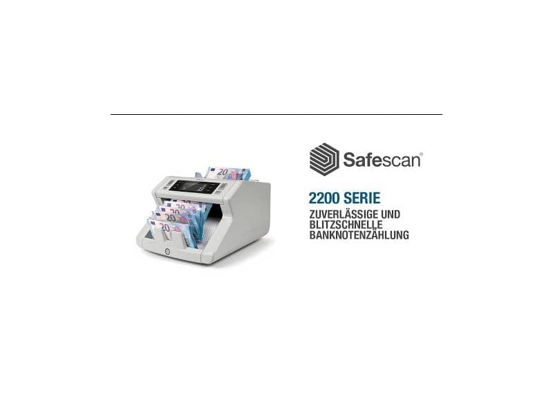 Contabanconote Safescan 2210 fino a 1000 banconote al minuto grigio - 2 controlli anti contraffazioni - 115-0512