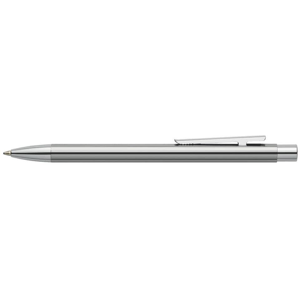 Penna a sfera a scatto Faber-Castell Neo Slim M metallo cromato 342020