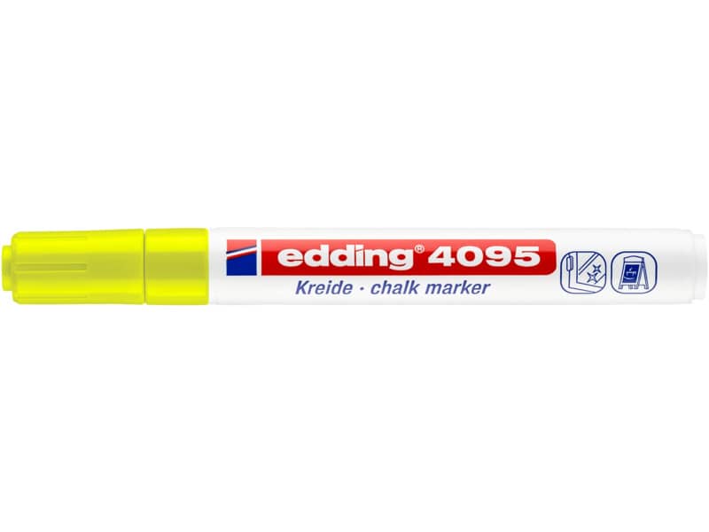Marcatore a gesso liquido edding 4095 punta conica 2-3 mm giallo fluorescente 4-4095065