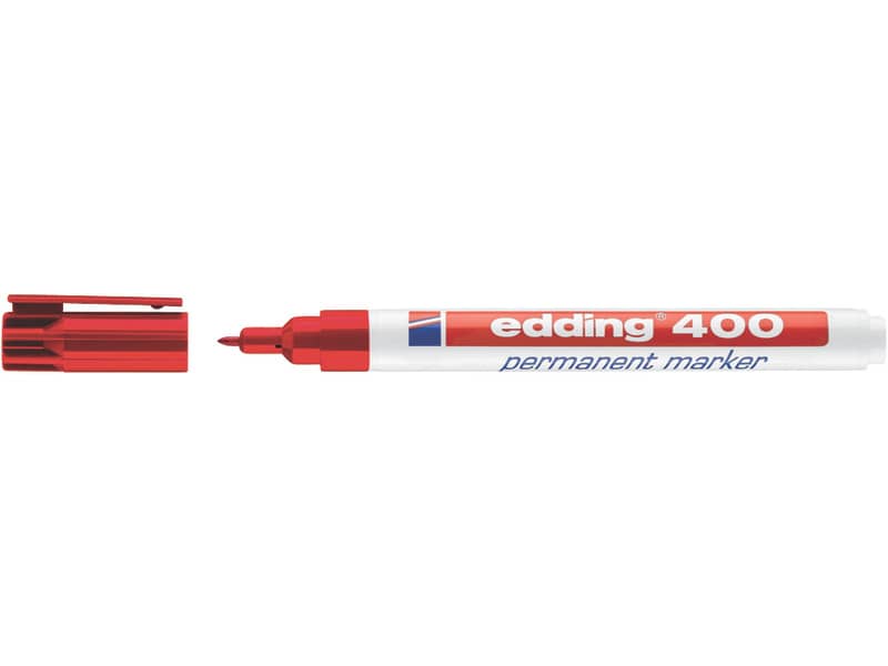 Marcatore permanente edding 400 punta conica 1 mm rosso 4-400002