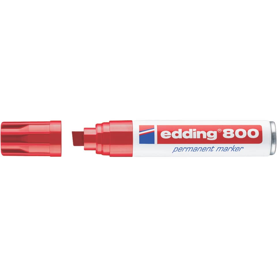 Marcatore permanente edding 800 punta scalpello 4-12 mm rosso 4-800002