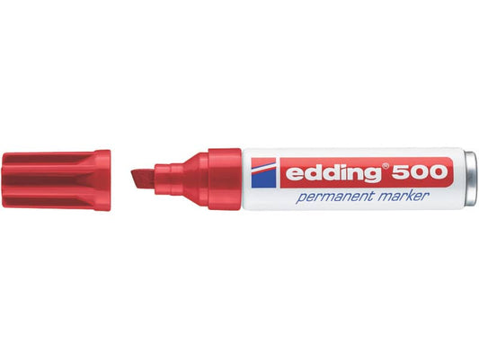 Marcatore permanente edding 500 punta scalpello 2-7 mm rosso 4-500002