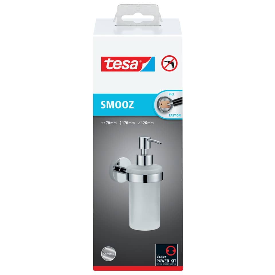 Dispenser sapone liquido tesa Smooz rimovibile e riutilizzabile 40323-00000-00