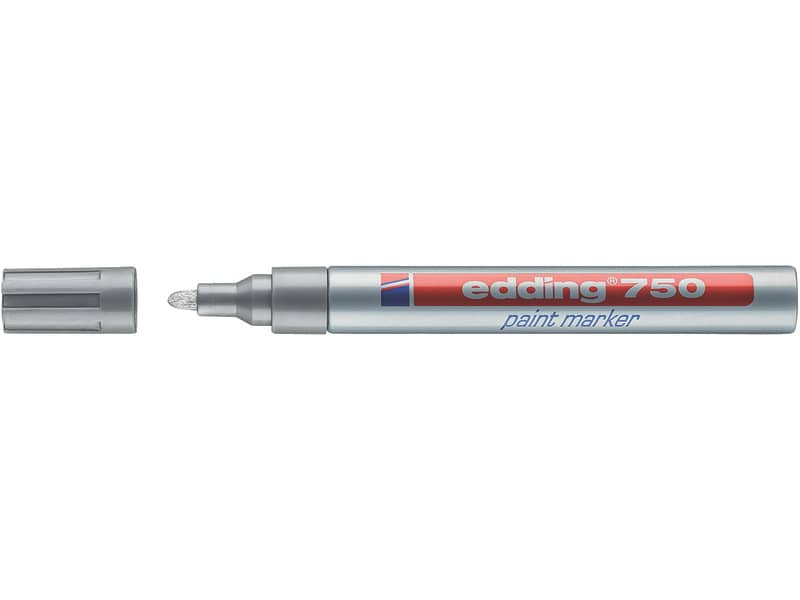 Marcatore a vernice edding 750 punta conica 2-4 mm argento 4-750054