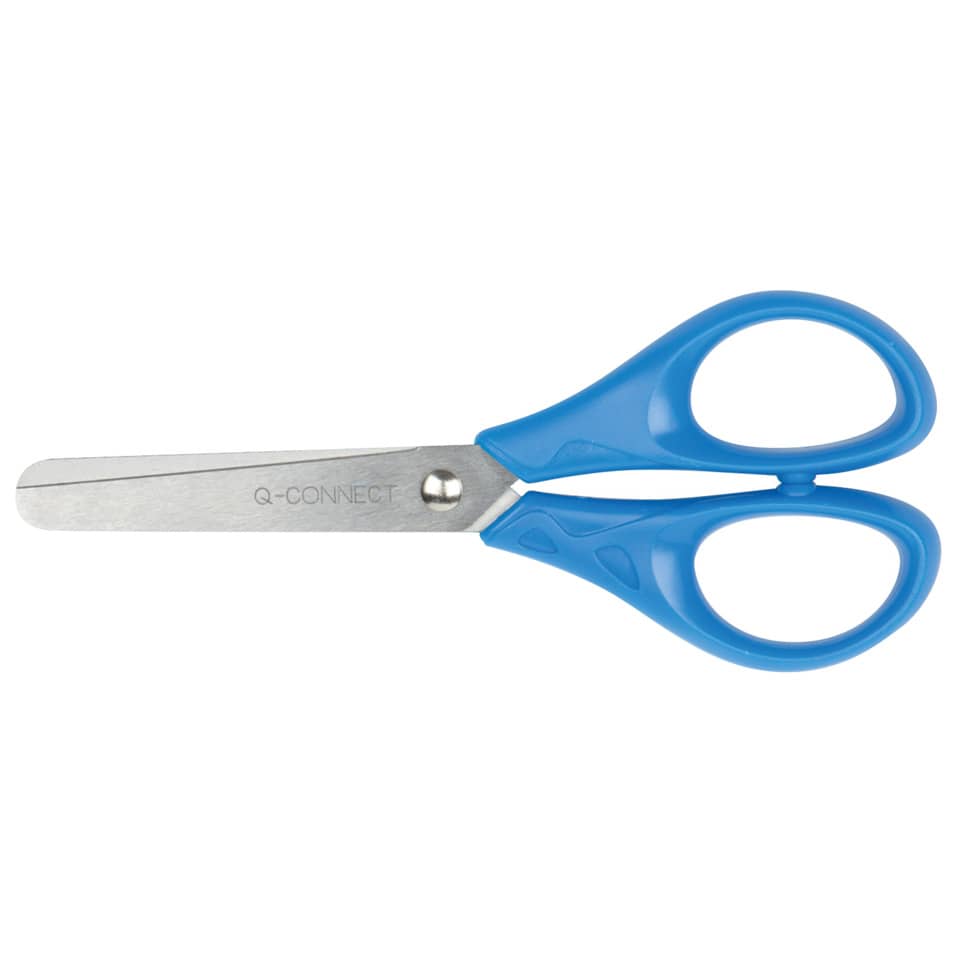 Forbici per découpage Q-Connect acciaio punta rotonda colori assortiti rosso e blu 13 cm - KF15295