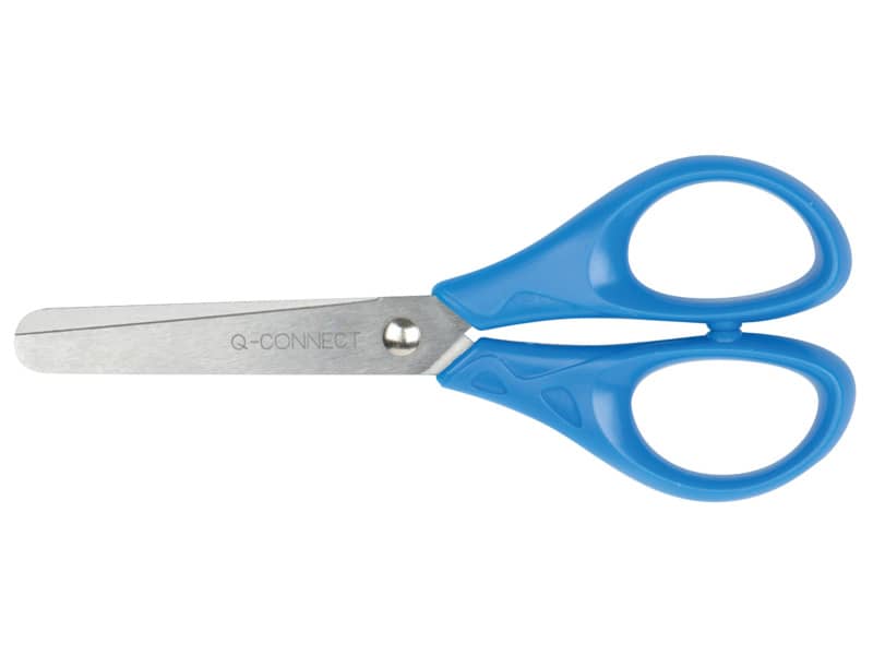 Forbici per découpage Q-Connect acciaio punta rotonda colori assortiti rosso e blu 13 cm - KF15295