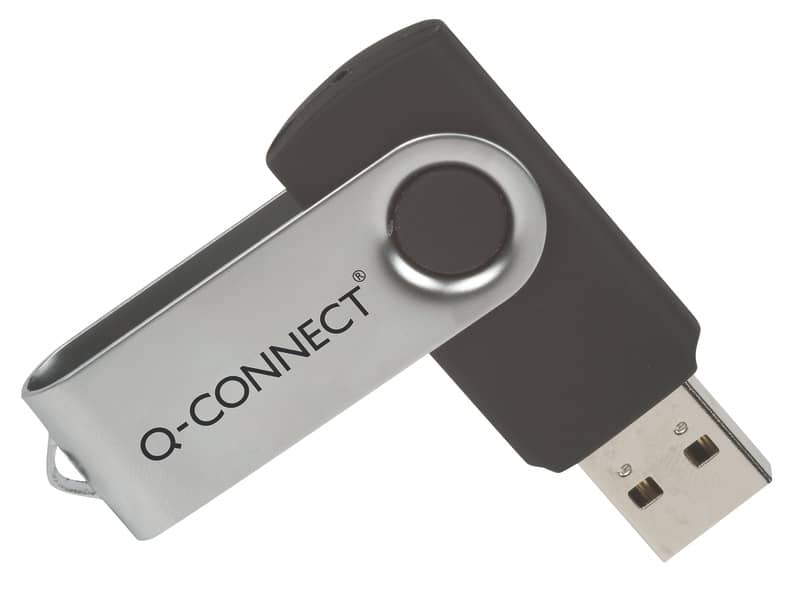 Chiavetta USB Q-Connect High Speed 2.0 nero 8 GB con cappuccio di protezione KF41512