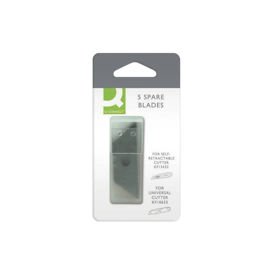 Lama di ricambio per cutter Q-Connect trapezoidale confezione da 5 pezzi - KF15433