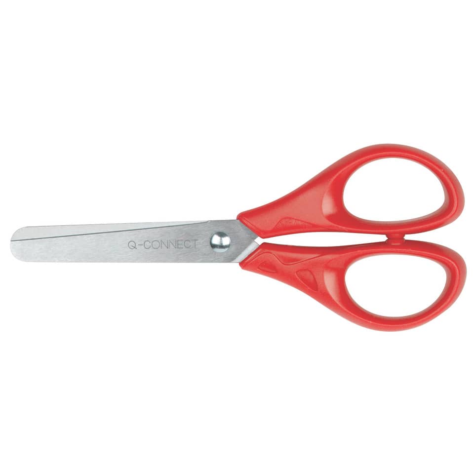Forbici per découpage Q-Connect acciaio punta rotonda colori assortiti rosso e blu 13 cm - KF15295