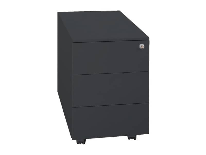 Cassettiera in metallo KUBO 3 con ruote - 40x59x54 cm nero 3903 N