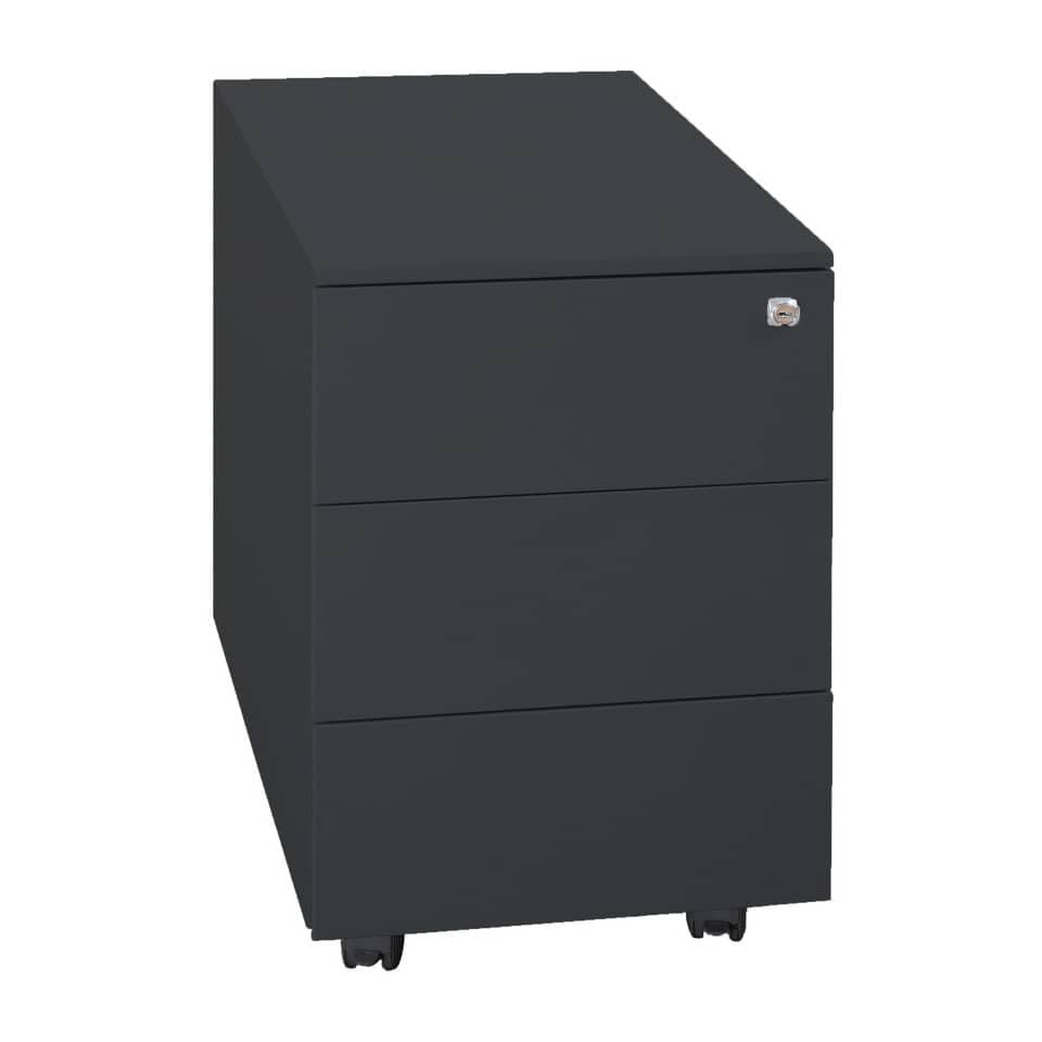 Cassettiera in metallo KUBO 3 con ruote - 40x59x54 cm nero 3903 N