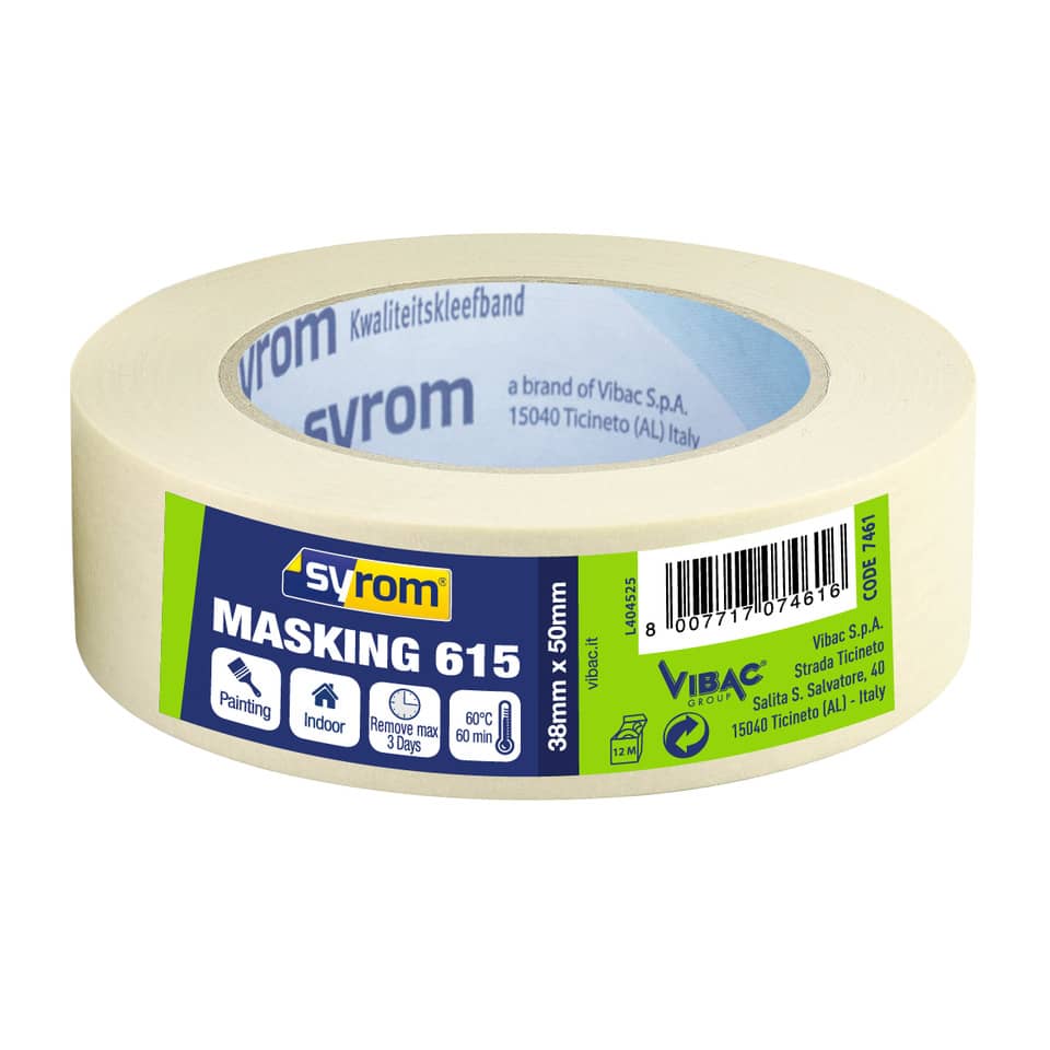 Nastro adesivo in carta Masking 615 SYROM avorio formato 38 mm x 50 m 7461