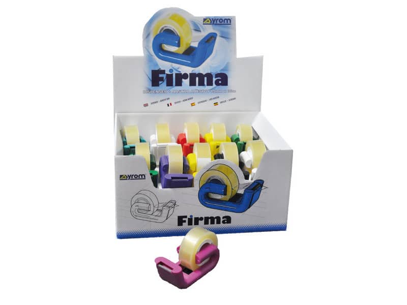 Dispenser con nastro adesivo Firma SYROM formato 19 mm x 33 m - materiale ppl trasparente - 4730