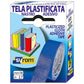 Nastro adesivo in tela Tes 702 SYROM formato 19 mm x 2,7 m - materiale tela plastificata blu - 7568