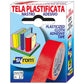 Nastro adesivo in tela Tes 702 SYROM formato 19 mm x 2,7 m - materiale tela plastificata rosso - 7565