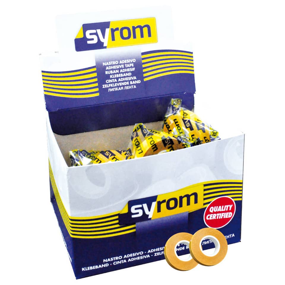 Nastro biadesivo SYROM D.F. TWISTICK 416 formato 15 mm x 10 m - materiale tessuto non tessuto trasparente - 8849
